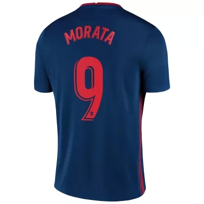 Kinder Fußball Alvaro Morata #9 Auswärtstrikot Königsblau Trikot 2020/21 Hemd