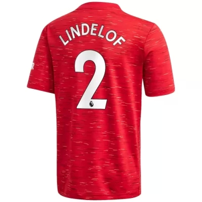 Kinder Fußball Victor Lindelof #2 Heimtrikot Rot Trikot 2020/21 Hemd