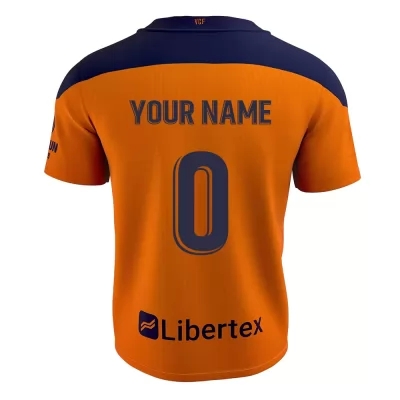 Kinder Fußball Dein Name #0 Auswärtstrikot Orange Trikot 2020/21 Hemd