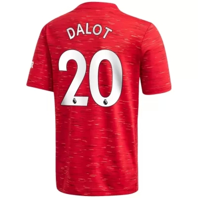 Kinder Fußball Diogo Dalot #20 Heimtrikot Rot Trikot 2020/21 Hemd