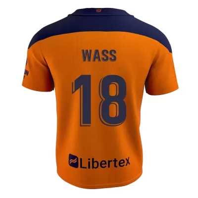 Kinder Fußball Daniel Wass #18 Auswärtstrikot Orange Trikot 2020/21 Hemd