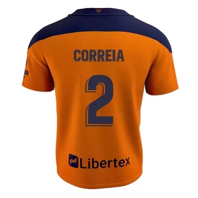 Kinder Fußball Thierry Correia #2 Auswärtstrikot Orange Trikot 2020/21 Hemd