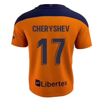 Kinder Fußball Denis Cheryshev #17 Auswärtstrikot Orange Trikot 2020/21 Hemd