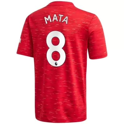 Kinder Fußball Juan Mata #8 Heimtrikot Rot Trikot 2020/21 Hemd
