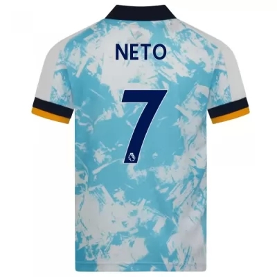 Kinder Fußball Pedro Neto #7 Auswärtstrikot Weiß Blau Trikot 2020/21 Hemd