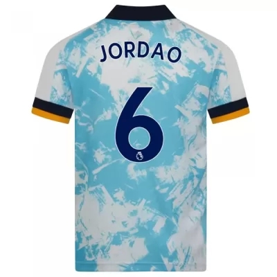 Kinder Fußball Bruno Jordao #6 Auswärtstrikot Weiß Blau Trikot 2020/21 Hemd