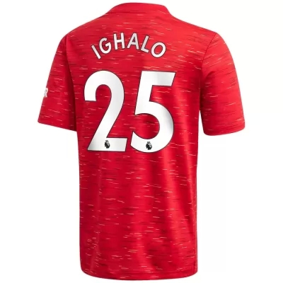 Kinder Fußball Odion Ighalo #25 Heimtrikot Rot Trikot 2020/21 Hemd