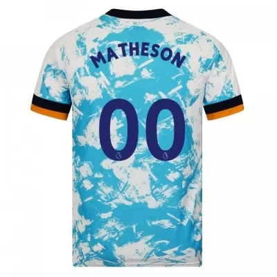 Kinder Fußball Luke Matheson #0 Auswärtstrikot Weiß Blau Trikot 2020/21 Hemd