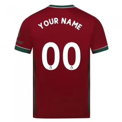 Kinder Fußball Dein Name #0 Ausweichtrikot Karminrot Trikot 2020/21 Hemd