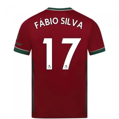 Kinder Fußball Fabio Silva #17 Ausweichtrikot Karminrot Trikot 2020/21 Hemd