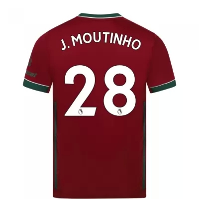 Kinder Fußball Joao Moutinho #28 Ausweichtrikot Karminrot Trikot 2020/21 Hemd