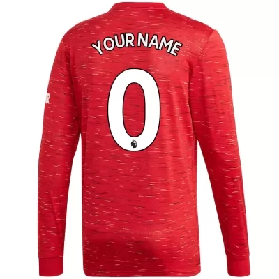 Kinder Fußball Dein Name #0 Heimtrikot Rot Long Sleeve Trikot 2020/21 Hemd
