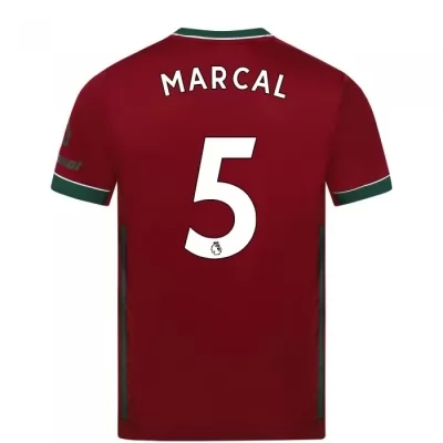 Kinder Fußball Marcal #5 Ausweichtrikot Karminrot Trikot 2020/21 Hemd