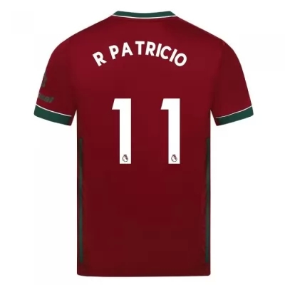 Kinder Fußball Rui Patricio #11 Ausweichtrikot Karminrot Trikot 2020/21 Hemd