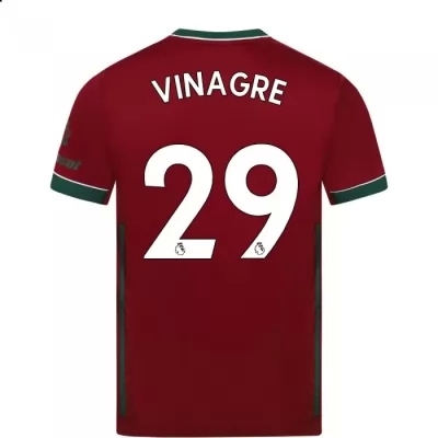 Kinder Fußball Ruben Vinagre #29 Ausweichtrikot Karminrot Trikot 2020/21 Hemd