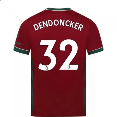 Kinder Fußball Leander Dendoncker #32 Ausweichtrikot Karminrot Trikot 2020/21 Hemd