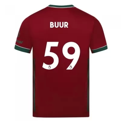 Kinder Fußball Oskar Buur #59 Ausweichtrikot Karminrot Trikot 2020/21 Hemd