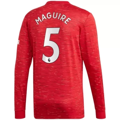 Kinder Fußball Harry Maguire #5 Heimtrikot Rot Long Sleeve Trikot 2020/21 Hemd