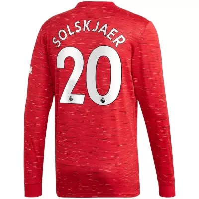 Kinder Fußball Ole Gunnar Solskjaer #20 Heimtrikot Rot Long Sleeve Trikot 2020/21 Hemd