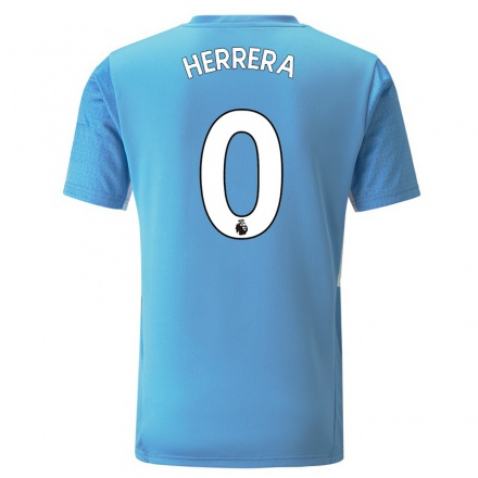Herren Fußball Yangel Herrera #0 Blau Heimtrikot Trikot 2021/22 T-Shirt