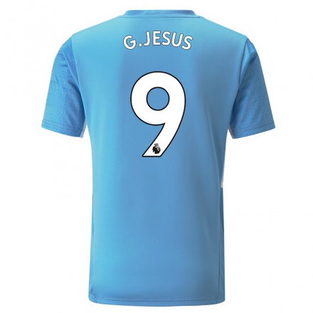Herren Fußball Gabriel Jesus #9 Blau Heimtrikot Trikot 2021/22 T-shirt