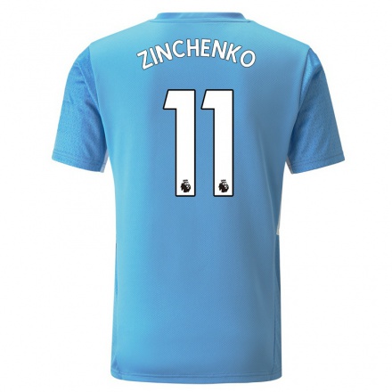 Herren Fußball Oleksandr Zinchenko #11 Blau Heimtrikot Trikot 2021/22 T-Shirt