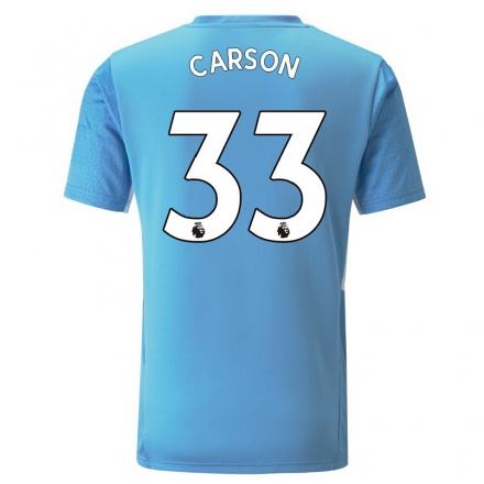Herren Fußball Scott Carson #33 Blau Heimtrikot Trikot 2021/22 T-Shirt