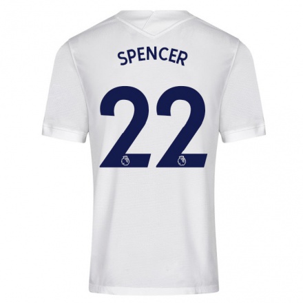 Herren Fußball Rebecca Spencer #22 Weiß Heimtrikot Trikot 2021/22 T-Shirt