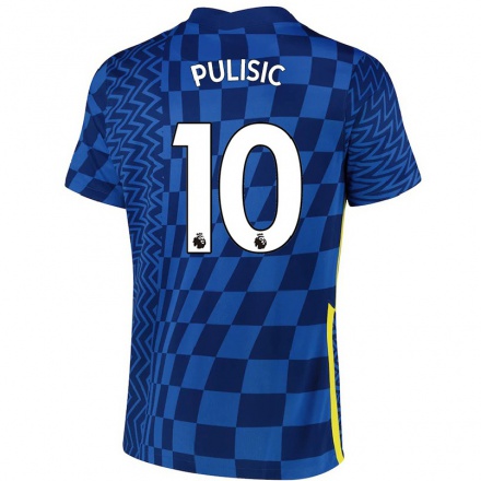 Herren Fußball Christian Pulisic #10 Dunkelblau Heimtrikot Trikot 2021/22 T-Shirt