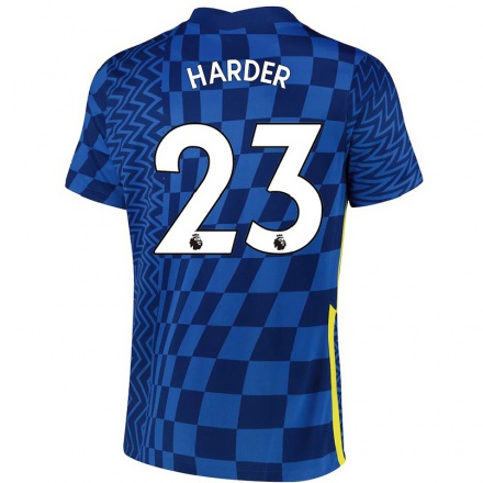 Herren Fußball Pernille Harder #23 Dunkelblau Heimtrikot Trikot 2021/22 T-Shirt