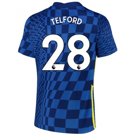 Herren Fußball Carly Telford #28 Dunkelblau Heimtrikot Trikot 2021/22 T-shirt