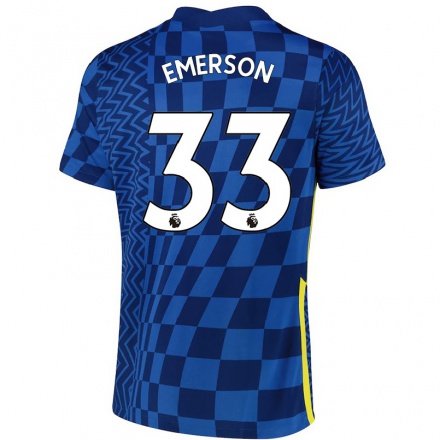 Herren Fußball Emerson #33 Dunkelblau Heimtrikot Trikot 2021/22 T-Shirt