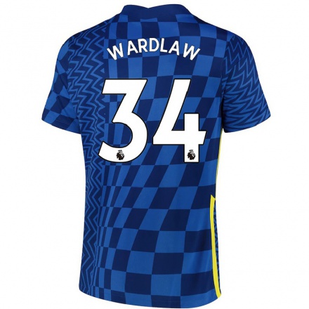 Herren Fußball Charlotte Wardlaw #34 Dunkelblau Heimtrikot Trikot 2021/22 T-Shirt