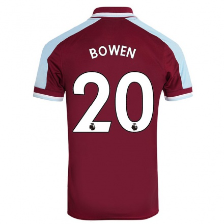 Herren Fußball Jarrod Bowen #20 Kastanienbraun Heimtrikot Trikot 2021/22 T-shirt