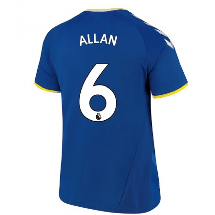 Herren Fußball Allan #6 Königsblau Heimtrikot Trikot 2021/22 T-Shirt