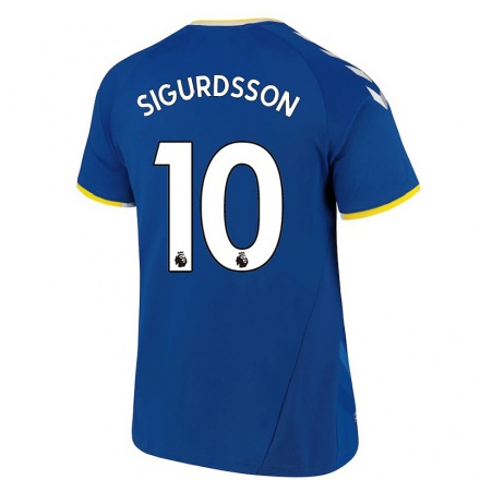 Herren Fußball Gylfi Sigurdsson #10 Königsblau Heimtrikot Trikot 2021/22 T-Shirt