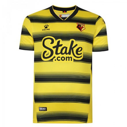 Herren Fußball Dein Name #0 Gelb Schwarz Heimtrikot Trikot 2021/22 T-shirt
