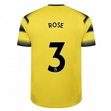 Herren Fußball Danny Rose #3 Gelb Schwarz Heimtrikot Trikot 2021/22 T-shirt