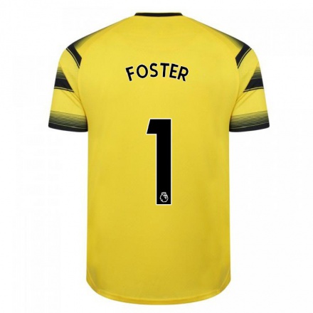Herren Fußball Ben Foster #1 Gelb Schwarz Heimtrikot Trikot 2021/22 T-shirt