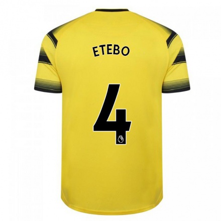 Herren Fußball Peter Etebo #4 Gelb Schwarz Heimtrikot Trikot 2021/22 T-shirt