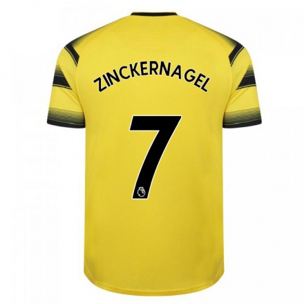 Herren Fußball Philip Zinckernagel #7 Gelb Schwarz Heimtrikot Trikot 2021/22 T-shirt