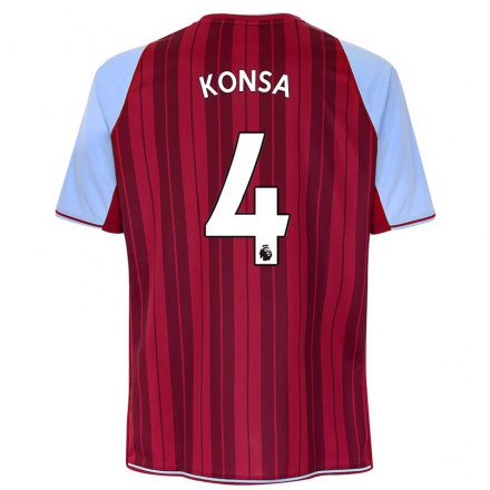Herren Fußball Ezri Konsa #4 Kastanienbraun Heimtrikot Trikot 2021/22 T-shirt