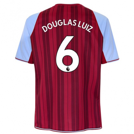 Herren Fußball Douglas Luiz #6 Kastanienbraun Heimtrikot Trikot 2021/22 T-Shirt