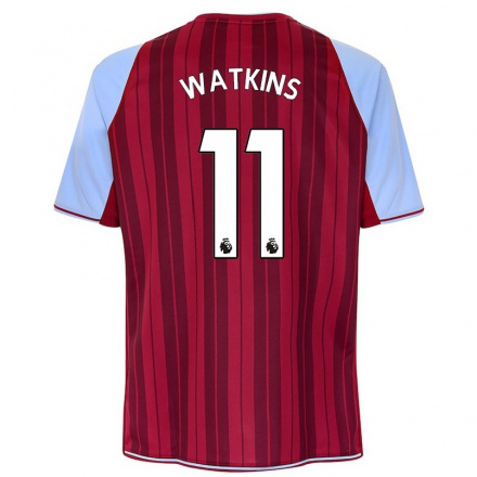 Herren Fußball Ollie Watkins #11 Kastanienbraun Heimtrikot Trikot 2021/22 T-Shirt