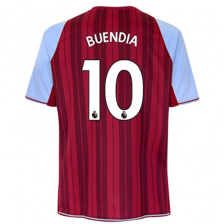 Herren Fußball Emiliano Buendia #10 Kastanienbraun Heimtrikot Trikot 2021/22 T-shirt