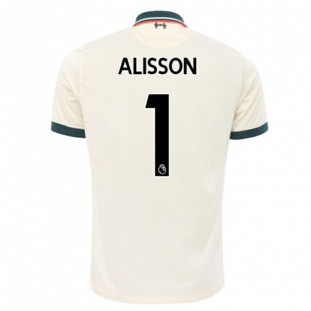 Herren Fußball Alisson #1 Beige Auswärtstrikot Trikot 2021/22 T-Shirt