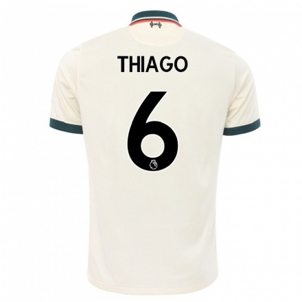 Herren Fußball Thiago #6 Beige Auswärtstrikot Trikot 2021/22 T-Shirt