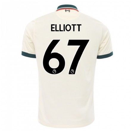 Herren Fußball Harvey Elliott #67 Beige Auswärtstrikot Trikot 2021/22 T-shirt