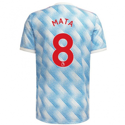 Herren Fußball Juan Mata #8 Blau Weiss Auswärtstrikot Trikot 2021/22 T-Shirt