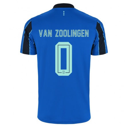 Herren Fußball Glenn van Zoolingen #0 Blau Schwarz Auswärtstrikot Trikot 2021/22 T-Shirt